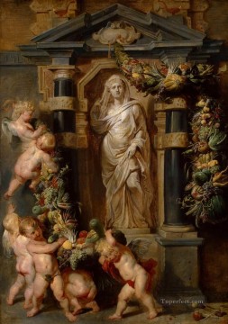 Pedro Pablo Rubens Painting - La estatua de Ceres barroco Peter Paul Rubens
